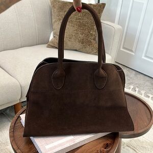 Faux Suede Brown Tote